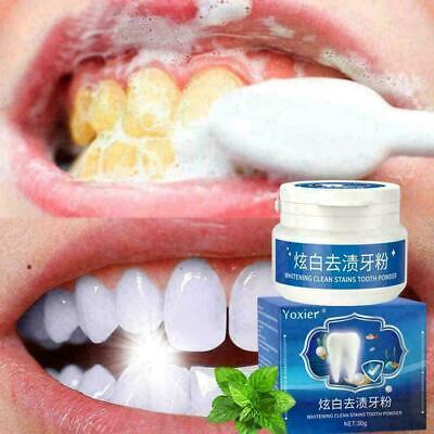 Polvo dental blanqueador limpio mancha dental 30 g protector dental L8V5 F4B4 T1N