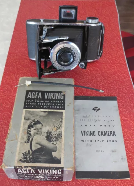 Agfa Ansco PB 20 Viking Folding Camera with Major Anastigmat f/7.7 Lens 1967 