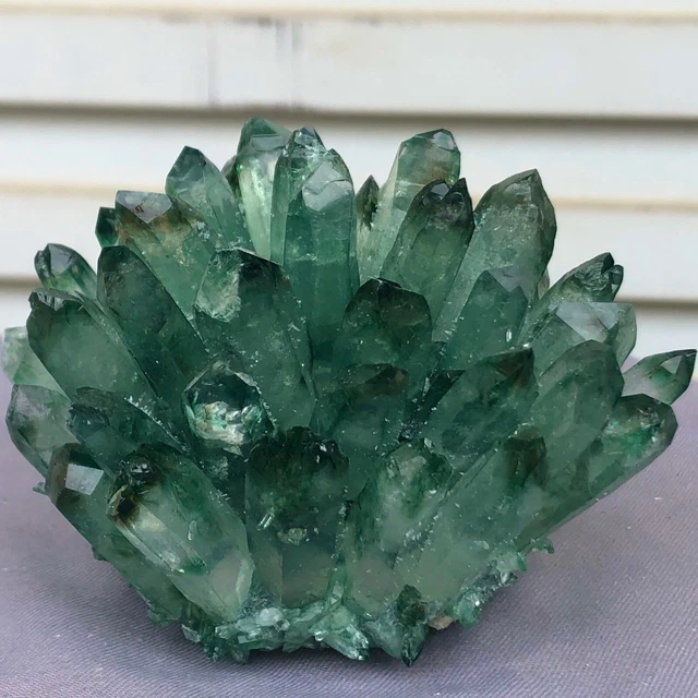 438g  New Find Green Phantom Quartz Crystal Cluster Mineral Specimen Healing