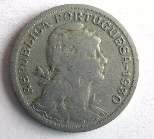 1930 CAPE VERDE 50 CENTAVOS - Excellent Coin - FREE SHIP - Bin #344