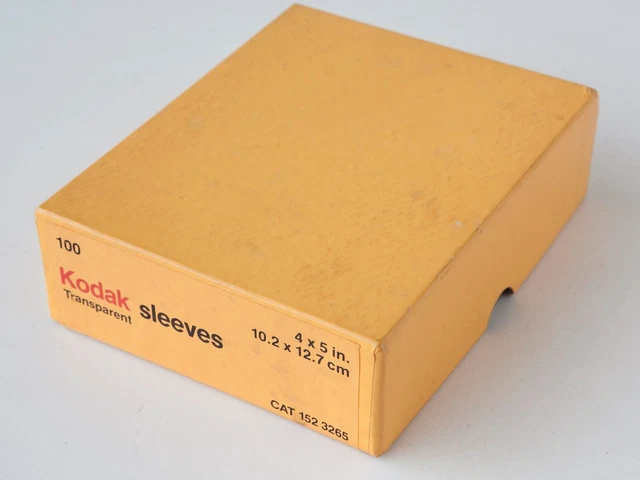 NOS 100  4X5" (10.2x12.7cm) Kodak Transparent Film Sleeves Sealed PACK