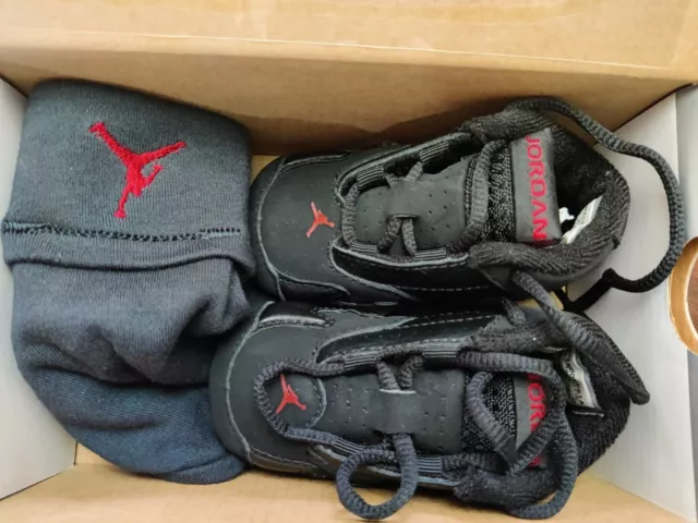 Jordan 14 Retro (CB) Size US 2C, UK 1.5 with Hat infant Shoe Color Black