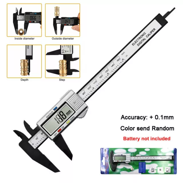 LCD Digital 150mm Carbin Fiber Electronic Digital Vernier Caliper Measure Tool