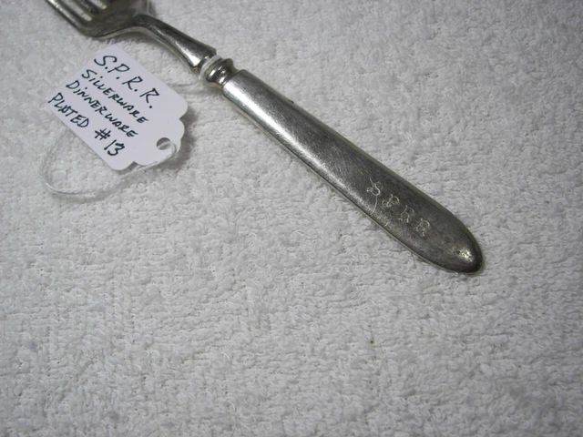 Very Old SPRR Southern Pacific Railroad Dinnerware Silverplated Fork / No.13