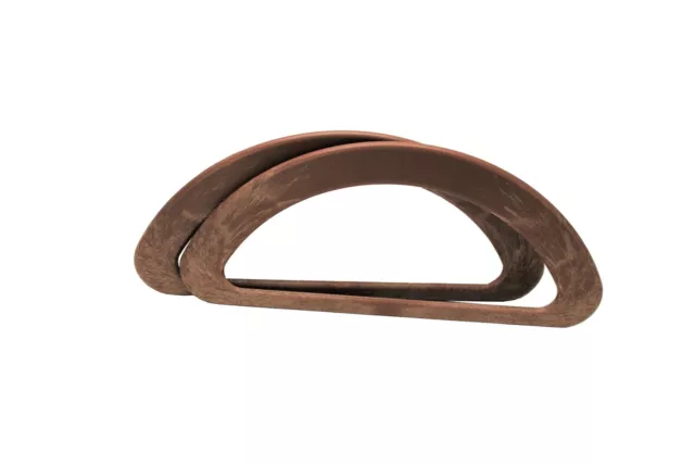 1 Pair Wood Effect Plastic 'D' Shaped Handles, Sewing, Knitting, Craft. S7854