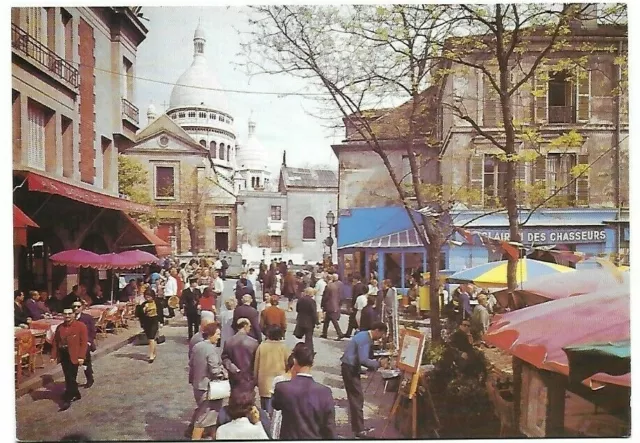 CPM postcard Paris 60s Montmartre Place du Tertre Sacré Cœur