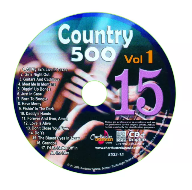 Karaoke Chartbuster Cd+G Country 500 Cb8532 Vol.1 Disc # 15