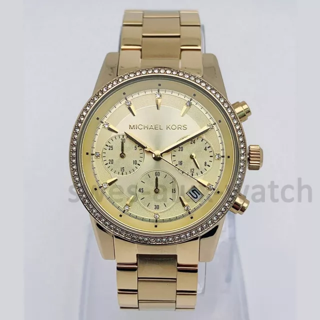 MICHAEL KORS  MK6356 Ritz Women's Watch Gold Tone Stainless Steel Chronograph