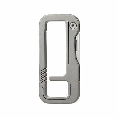 Outdoor TC4 Titanium Alloy EDC Key Chain Carebiner Tool w/ Mini Folding Knife 3