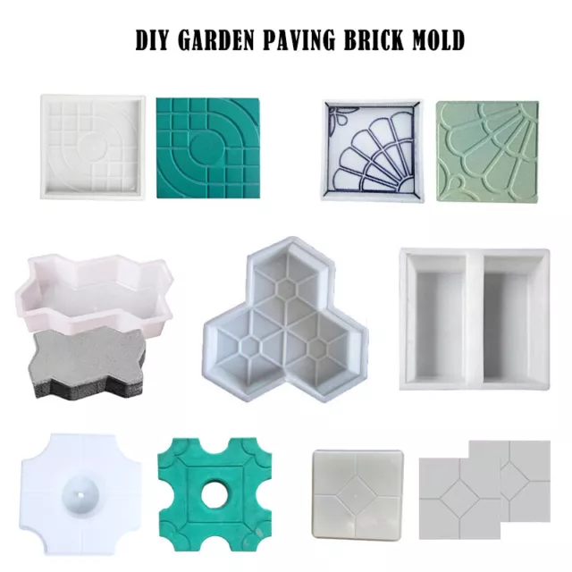 Garden Park Courtyard Pavement Mold DIY Path Paving Brick Stone Concrete Mould 3