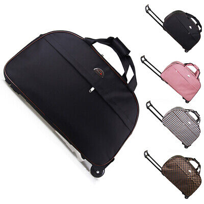 24" Rolling Wheeled Duffle Bag Trolley Bag Tote Carry On Luggage Travel Suitcase