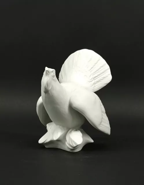 9924087 Porcelana Figura Urogallo Blanco Wagner&Apel Thüringen 12 , 5x9cm