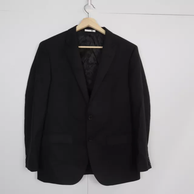 Cambridge Mens Wool Jacket Size 38 Black Button Up Blazer Coat Modern Fit