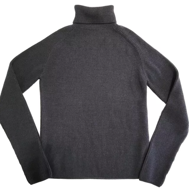 Le Mont St Michel Mens XSmall XS Gray Merino Wool Ribbed Turtleneck Sweater