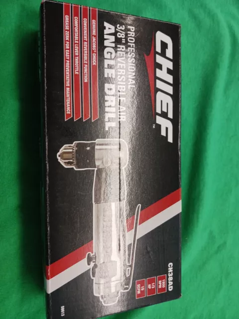 Taladro de ángulo de aire reversible Chief Professional 3/8" con acelerador de palanca - #CH38AD