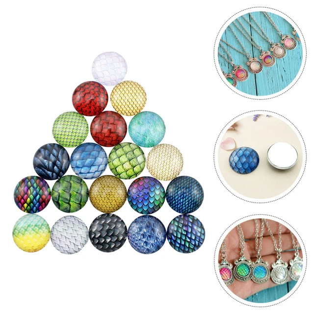 70 Pcs Glaspflaster Mit Drachenschuppen Glasschale Runde Nudeln Aufkleber