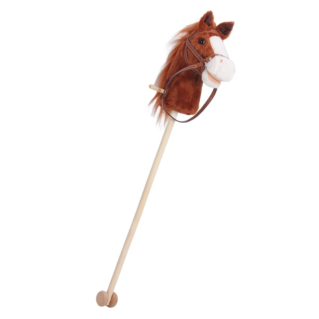 HORSE HEAD ON Stick Kids Stick Horse Toy Cartoon Shaped Sliding Wheels