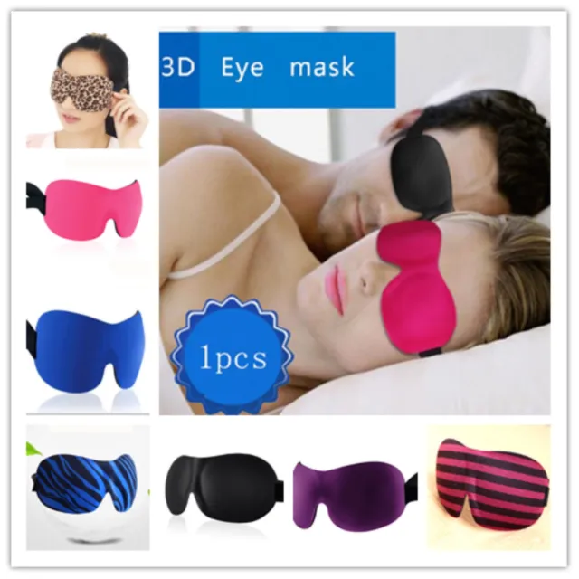 3D Eye Mask Shade Cover Sleep Eyepatch Blindfold Shield Travel Sleeping Aid