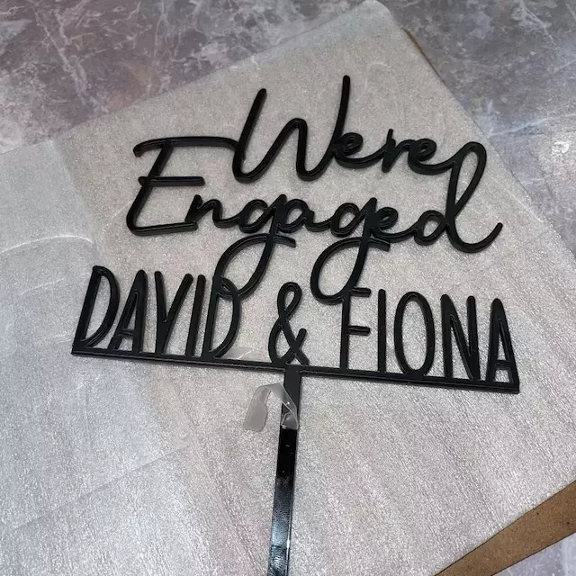 Personalised Engagement Cake Toppers We're Engaged Couple Names Party Decoration