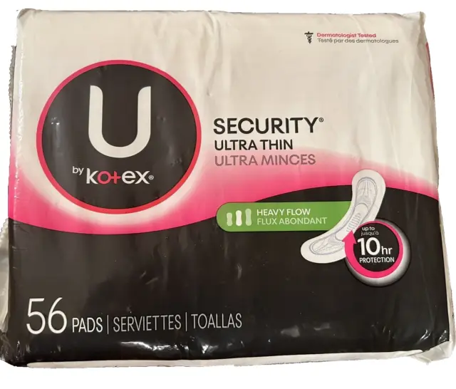 Almohadillas ultrafinas U by Kotex Security flujo pesado 56 unidades