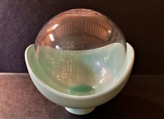 Global Views Seafoam Green Atomic Glass Globe Vase, Betta Fish Bowl, Terrarium