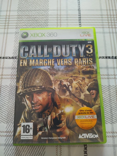 Call Of Duty 3 : En Marche Vers Paris - Xbox 360 - Disque Avec Rayures Mais Fonctionnel - État Correct