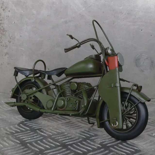 Blechmodell Motorrad 26cm US Army Militär Metallmodell Waffenhalter WK2 Harley