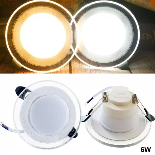 6W LED Redondo Empotrado Techo Panel Plano Luz Baja Cálido / Blanco Frío Moderna