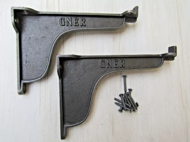 PAIR OF 6" GNER LIPPED  antique Vintage cast iron shelf bracket