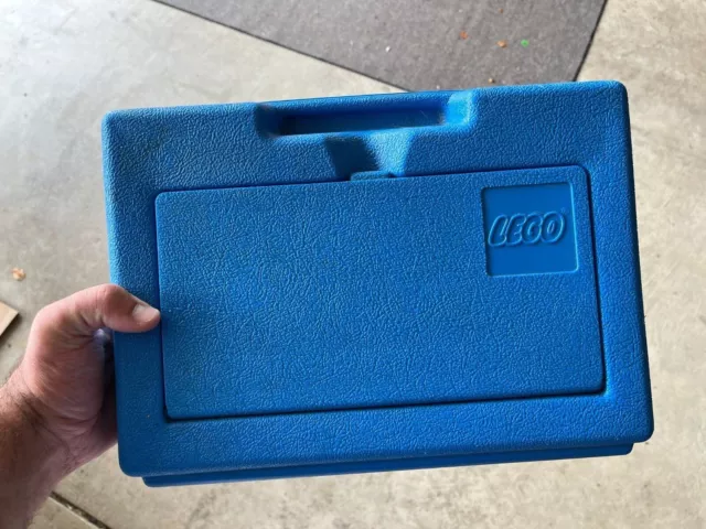 VINTAGE 1984 LEGO Blue Hard Plastic Storage Bin Container Carry Case