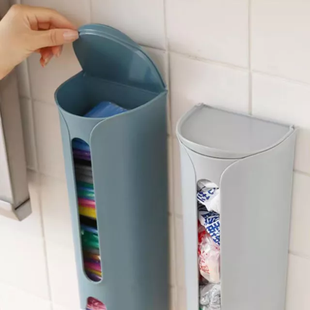 Kitchen Grocery Bag Holder Dispenser Saver Dustproof Wall Mount Organizer