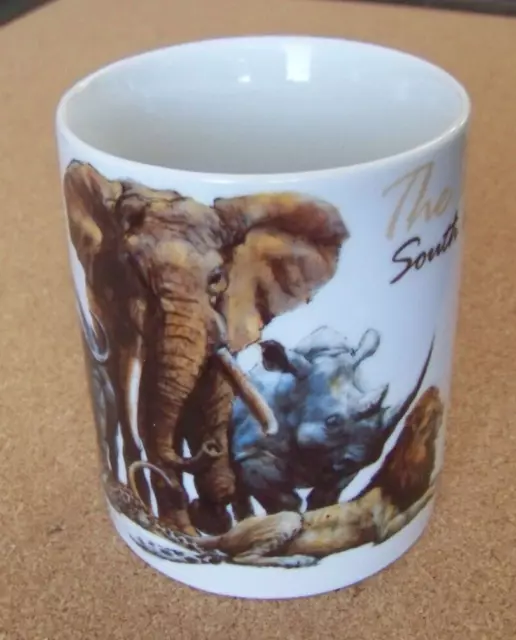 The Big 5 South Africa coffee mug cup Jaguar Water Buffalo Elephant Rhino Lion