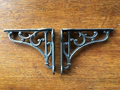 A pair of small classic Victorian style scroll wall brackets 4 inch bracket