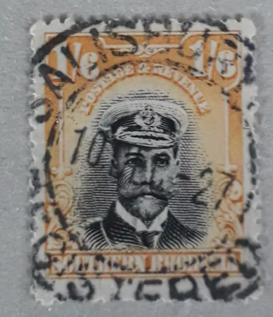 SOUTHERN RHODESIA KGV 1924-9 SG11 1s6d black & yellow VFU Salisbury 10 Dec 27