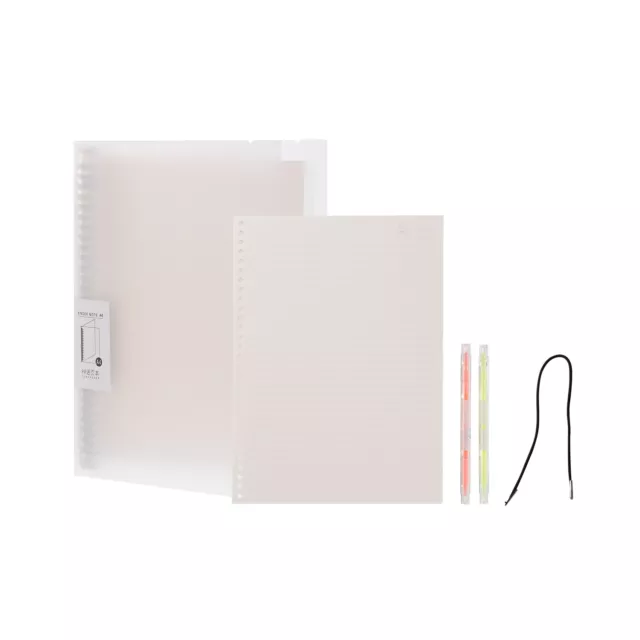 A4 Notebook Raccoglitore,1 Set 8 Divisore Scheda 30 orings 60 Fogli,Bianco