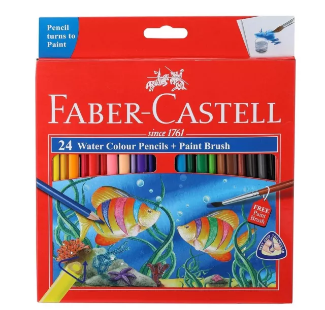 Faber-Castell Agua Color Lápices Con Pincel - Surtido - 24 Shade (1 Set)