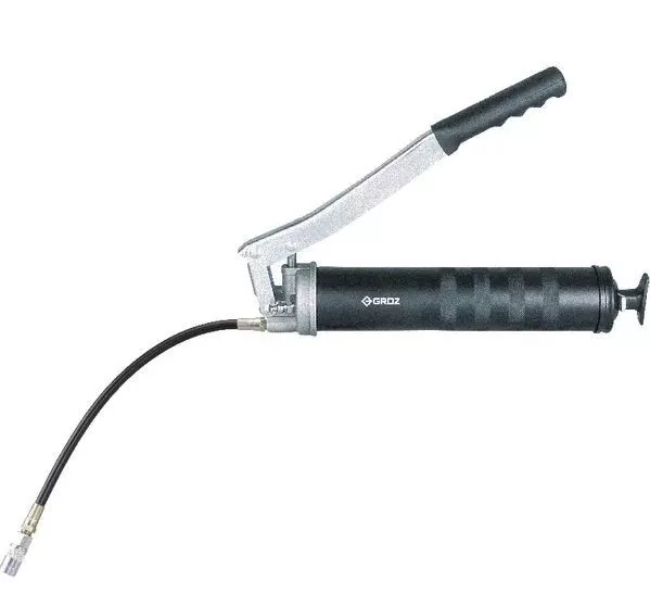 GROZ Heavy Duty Grease gun lever with flexi hose 400g