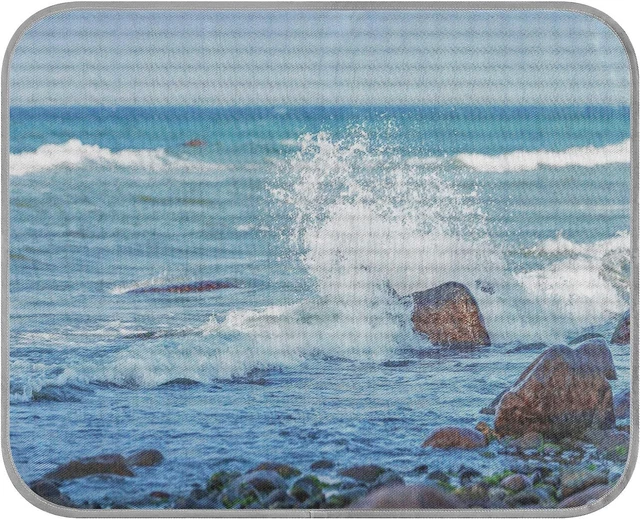 Sea Waves 23.6X38.6 Inch Folding Pet Ice Silk Cooling Mat Comfy Rectangular Pet