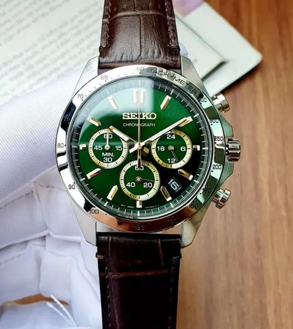 Seiko Spirit Chronograph Green Dial Stainless Steel Men's Watch SBTR017