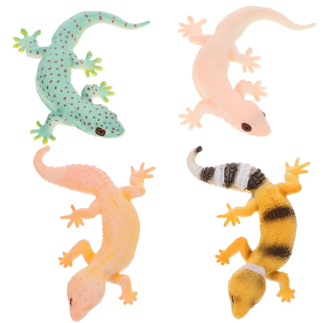 4Pcs Simulation Lizard Figurine Plastic Lizard Toy Reptile Animal Model Prank