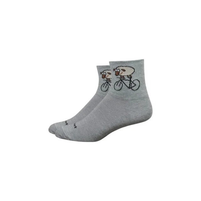 DeFeet Wooleator Comp Unisex 3 inch Soft Gray Rad Sheep Lead Bi-Cycle Socks