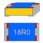 Résistance SMD 18 ohms 1 % 0,125 W forme 0805 ceintures