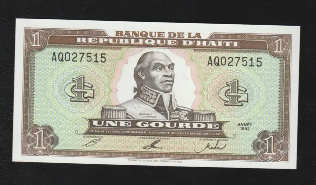 Haiti, 1 Gourde, 1993, P-259, Uncirculated Banknote, Serie AQ-02