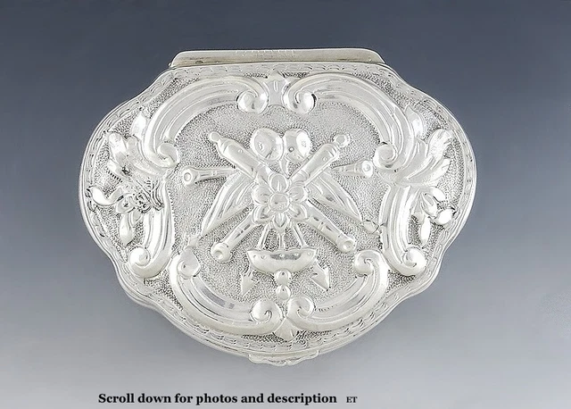 Rare c1750s Turkish Silver Snuffbox w/ Beautiful Engraving