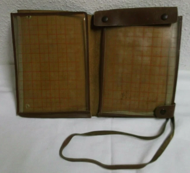 50er 60er Kartentasche zum umhängen Rindsleder braun Tasche 24x18 Vintage