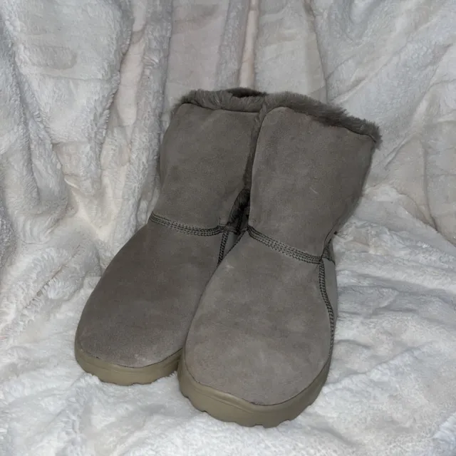 Skechers Goga Mat GOWalk Women's Size 10 US Taupe Suede Faux Fur Boots