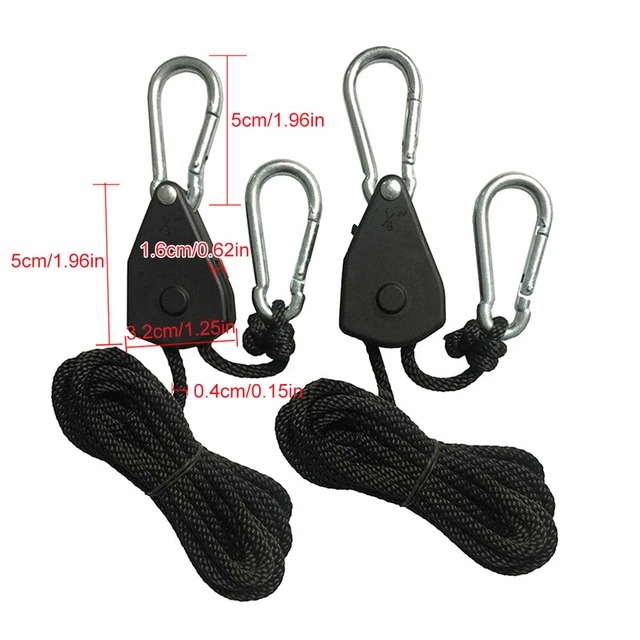 2 stücke 150lbs Kapazität 1/8 "Wachsen Licht Seil Kleiderbügel Ratsche Spannseil 3