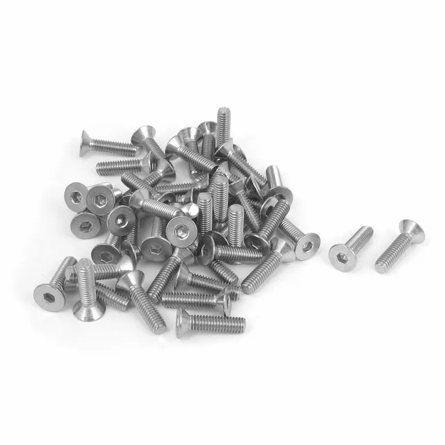 M4X16mm Acier Inoxydable 304 Tête Capuchon Fraisée Hexagonale Prise Vis 50Pcs