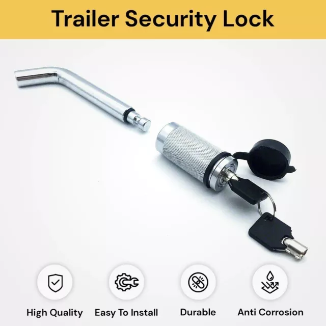 Hitch Pin Lock Receiver Tow Bar Ball Security L type Caravan Trailer Anti Theft 2