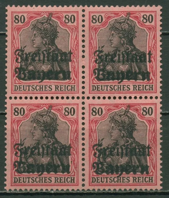 Bayern 1919 Freimarken DR m. Aufdruck: Freistaat Bayern 147 4er-Block postfrisch